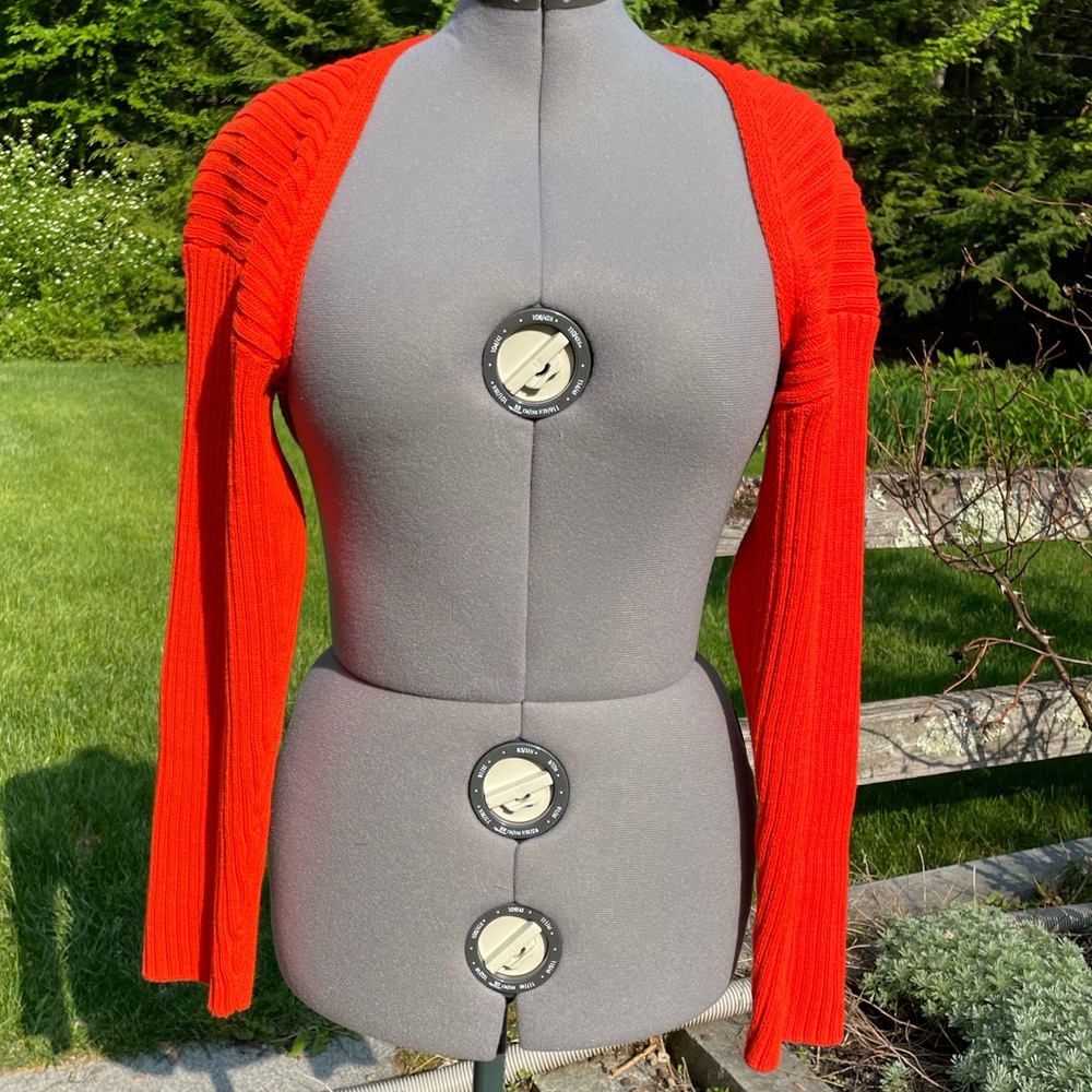 Neon Orange Knit Shrug